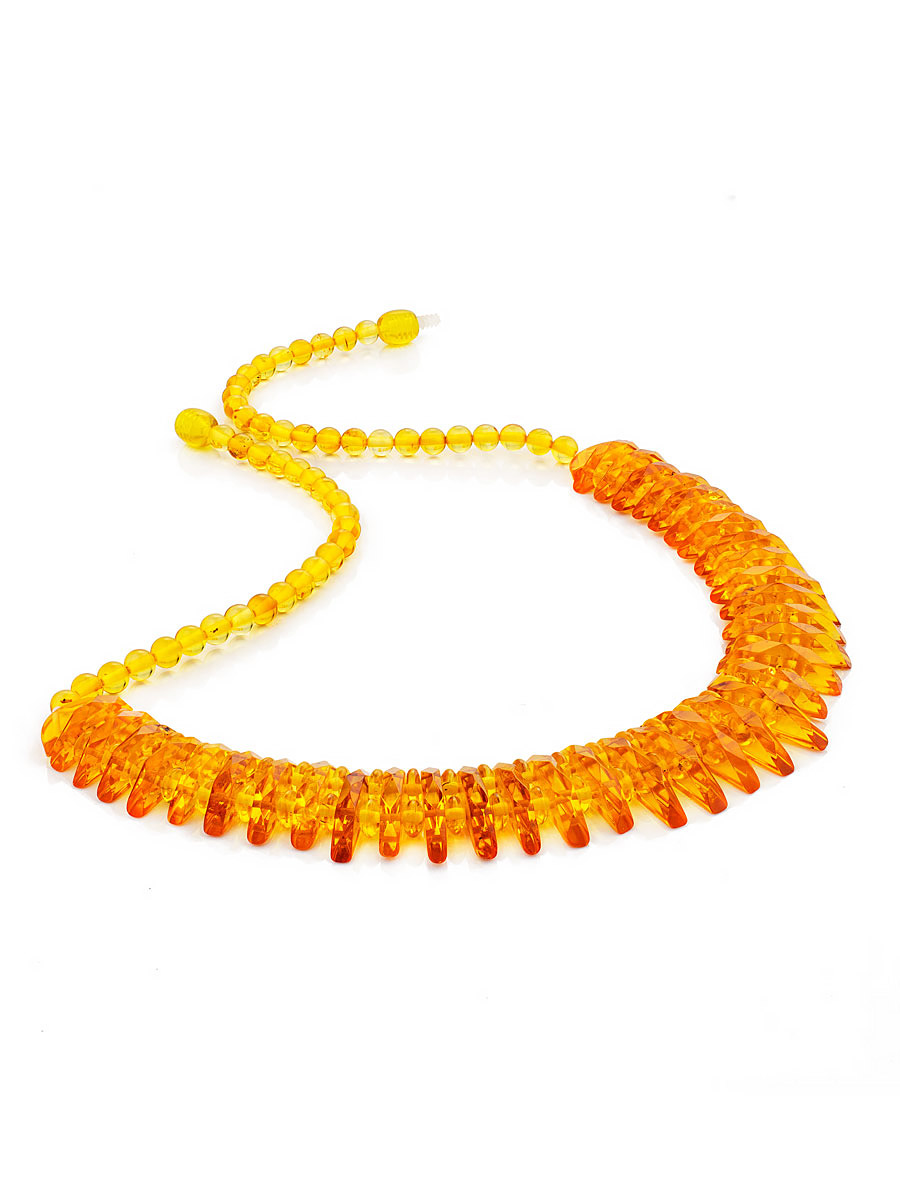 Колье из натурального золотистого янтаря «Мандарин»