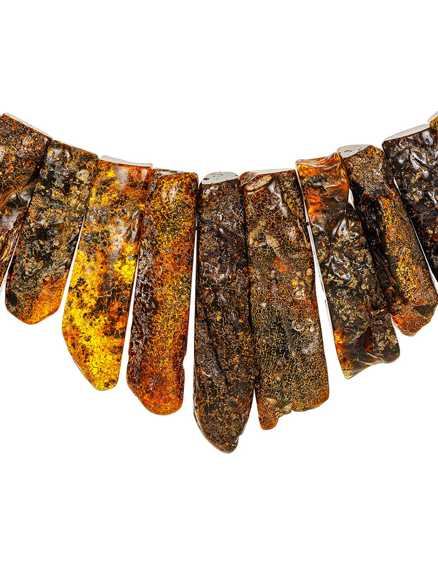 Лечебное колье из цельного тёмного янтаря «Помпеи»