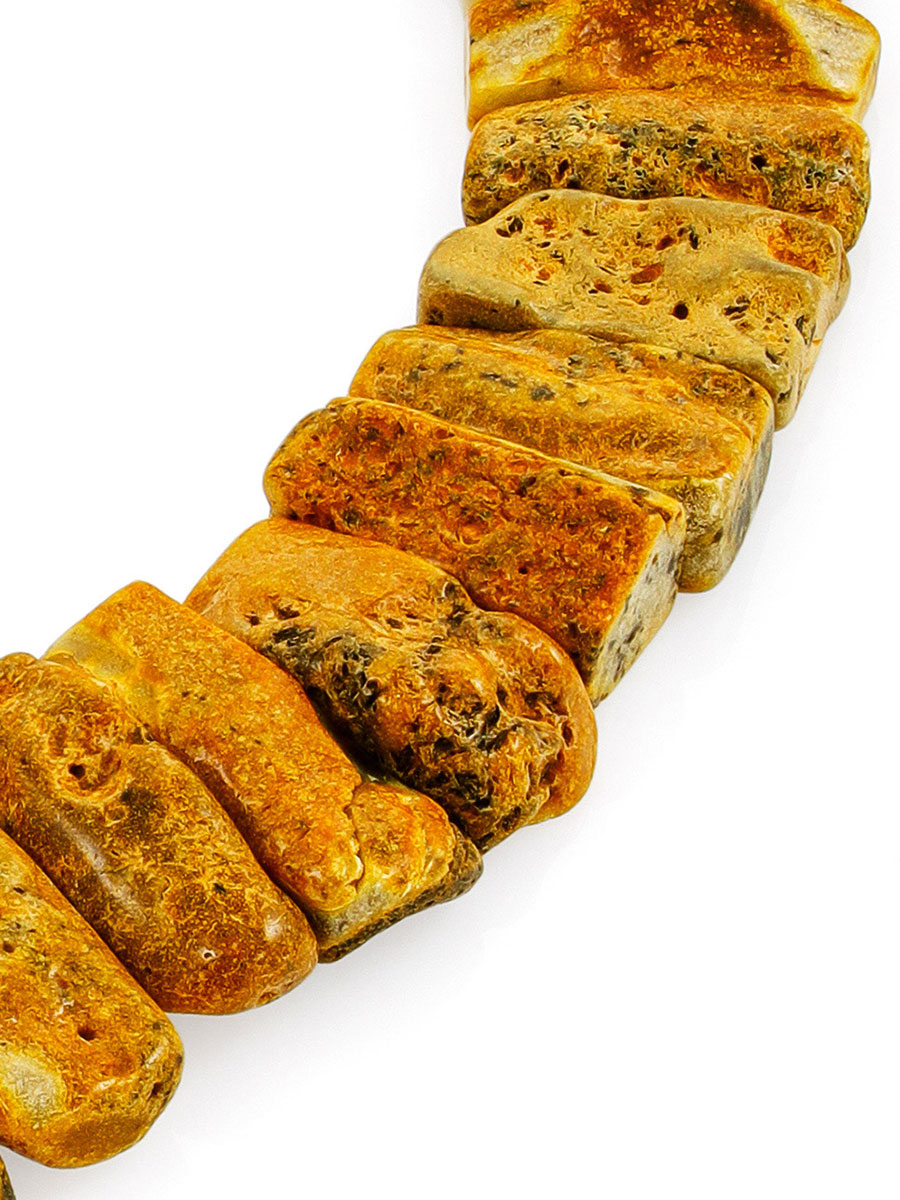 Необычное эффектное колье из натурального янтаря «Помпеи»