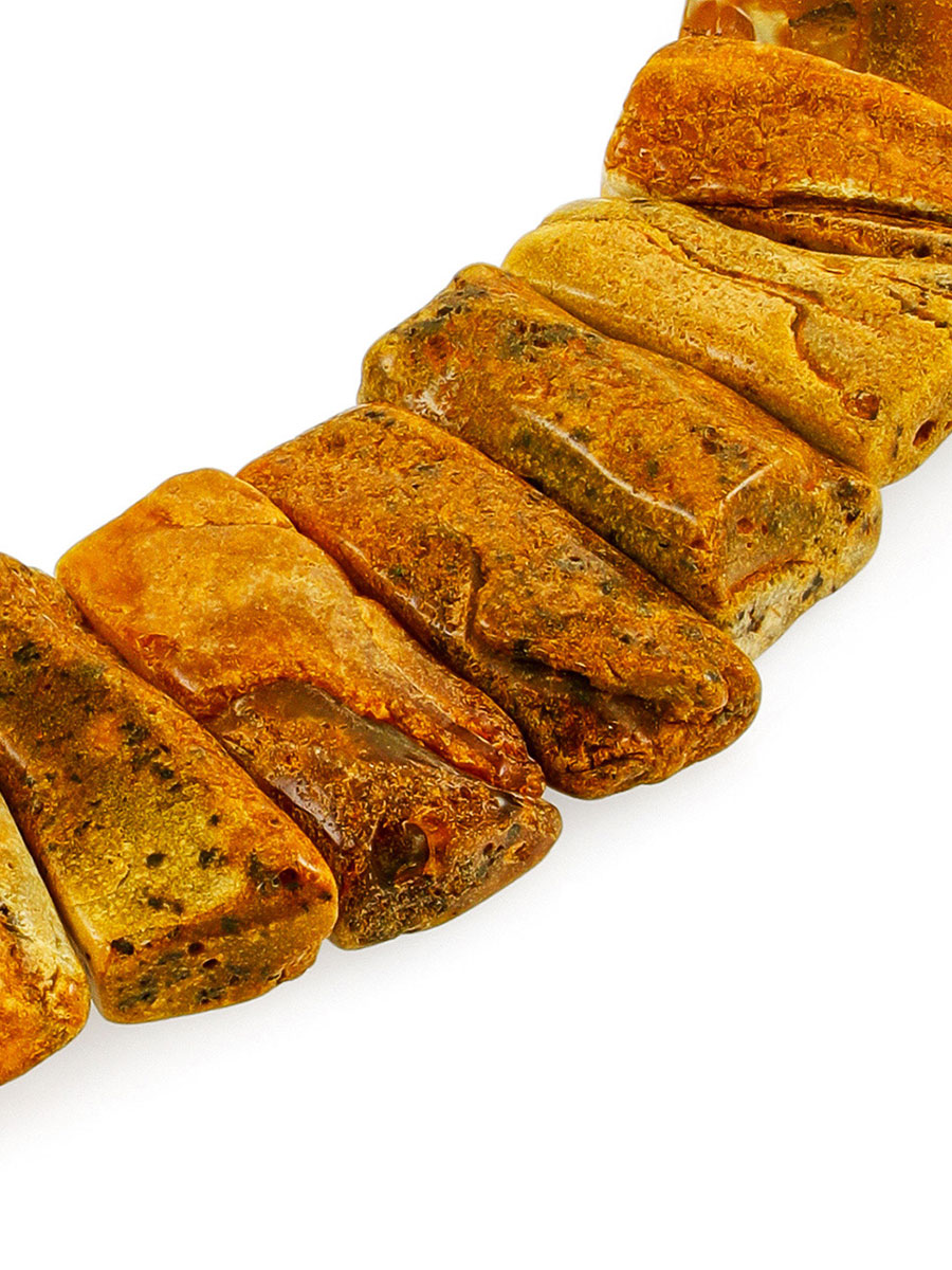 Колье из цельных глянцевых кусочков янтаря «Помпеи»