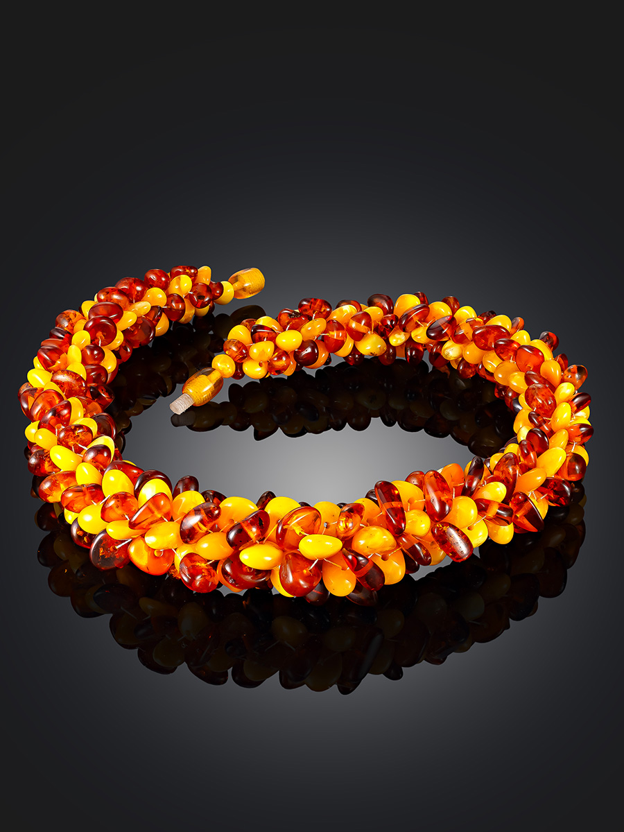 Колье «Жгут пёстрый» из натурального балтийского янтаря