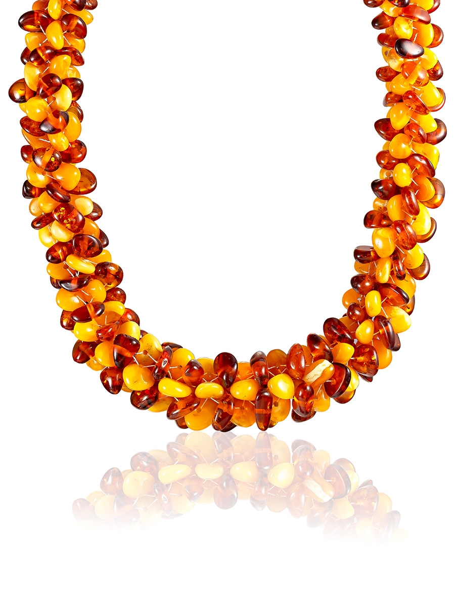 Колье «Жгут пёстрый» из натурального балтийского янтаря