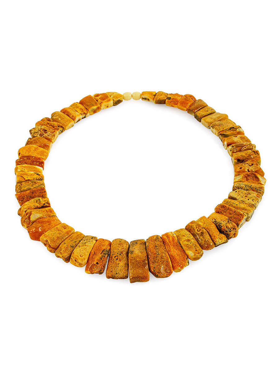 Необычное эффектное колье из натурального янтаря «Помпеи»
