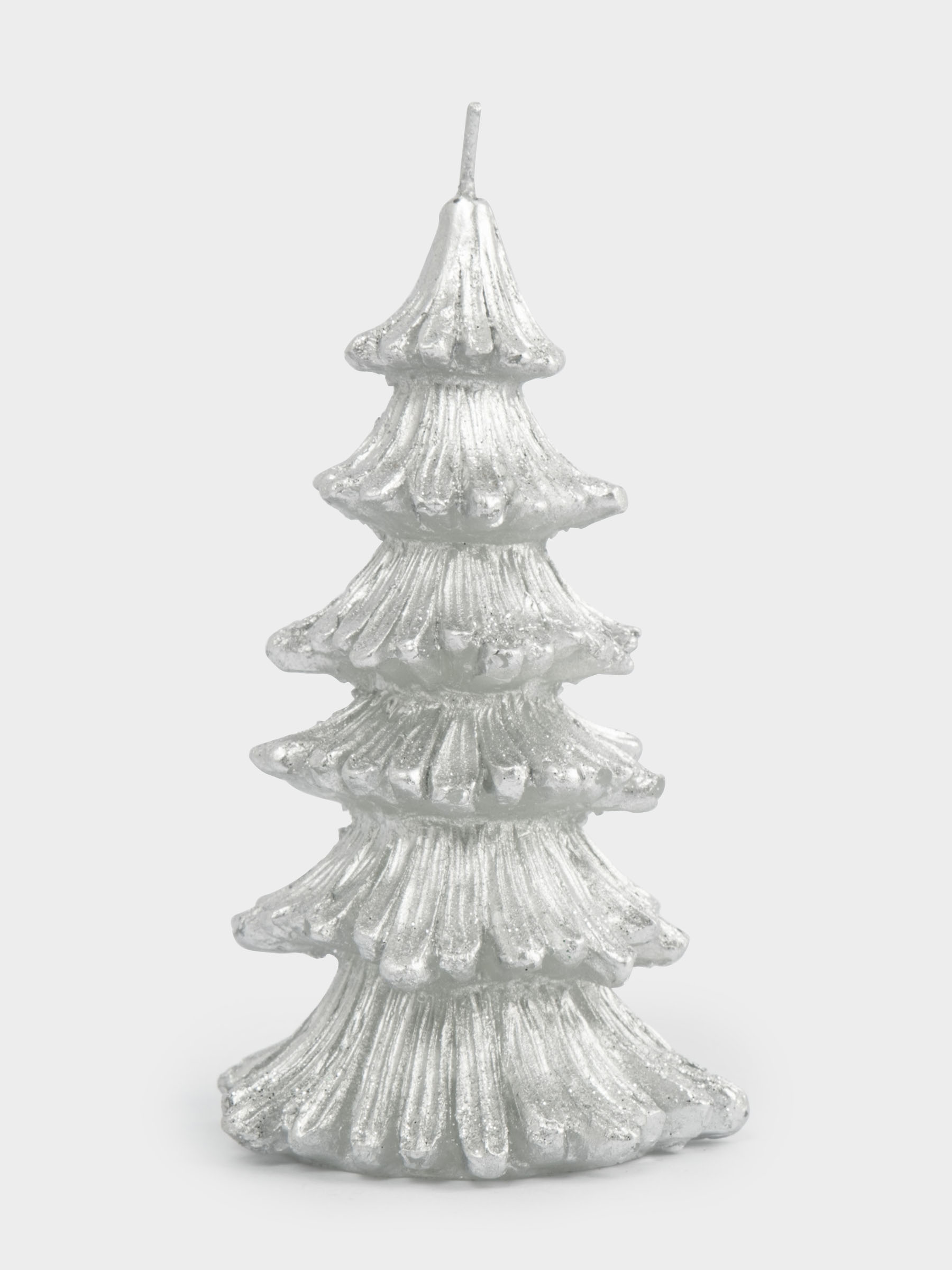 Свеча, 12 см, серебристая, Елка, New year