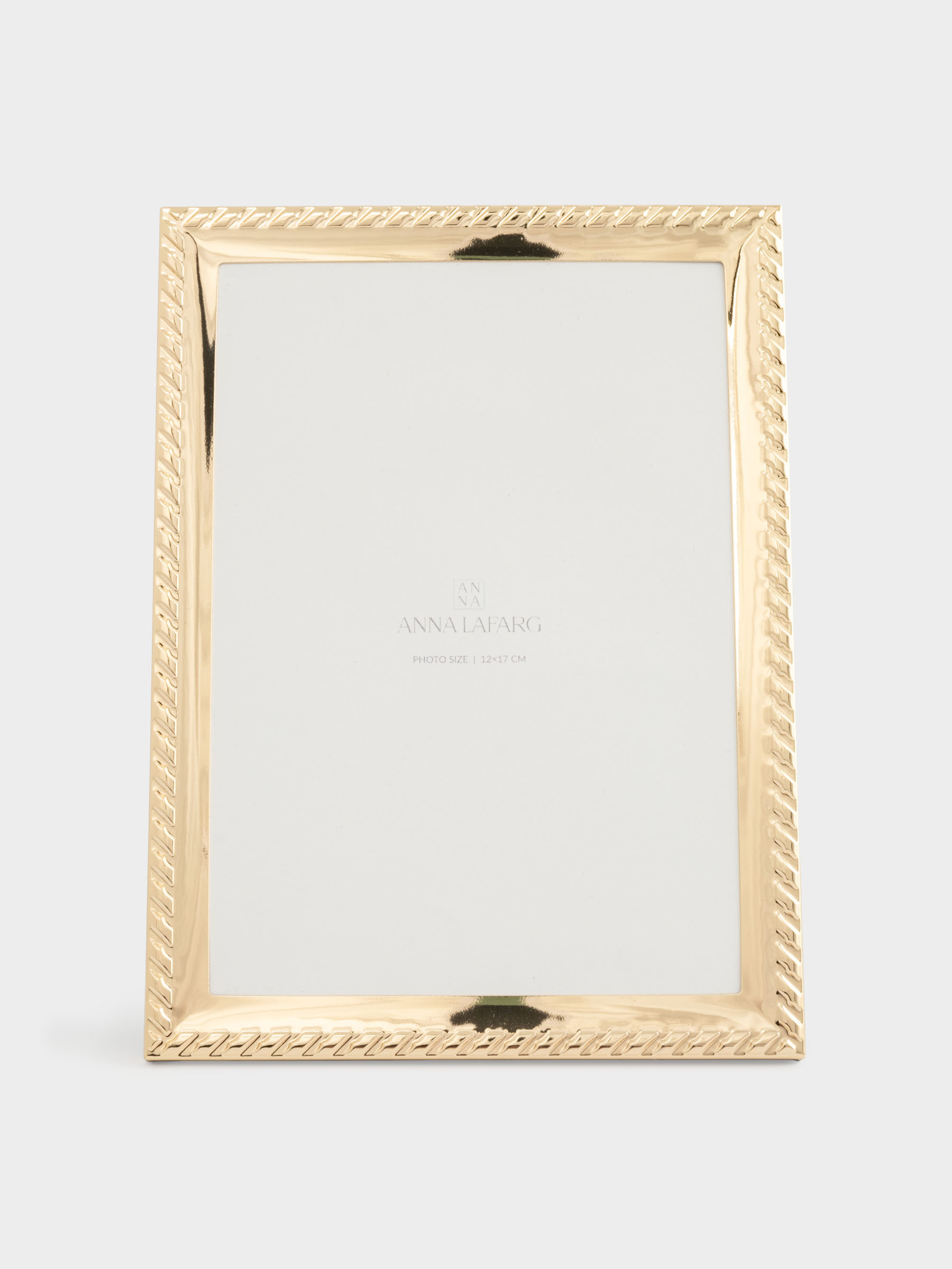 Фоторамка, 14х19 см, металл/стекло, золотистая, Ребристый кант, Museum