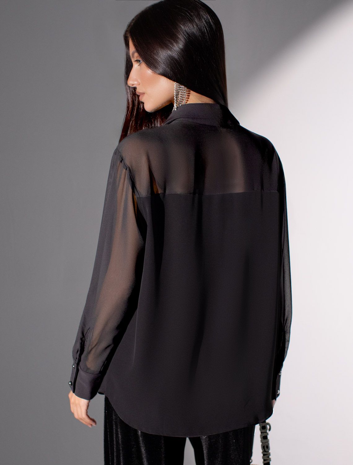 Блузка полупрозрачная из креп шифона