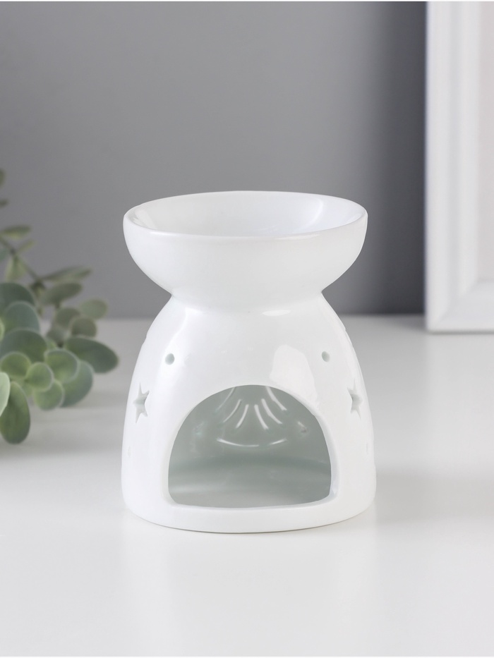 Аромалампа для эфирных масел «Ангел», керамика, белый, 8×8×9.3 см