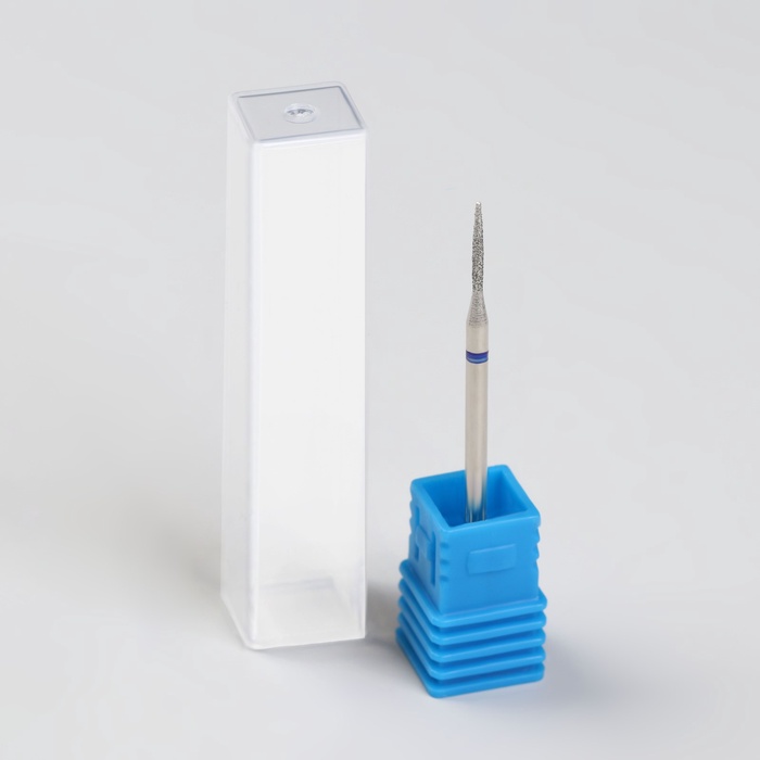 Фреза алмазная для маникюра «Игла», средняя зернистость, 1.2×10 мм, в пластиковом футляре