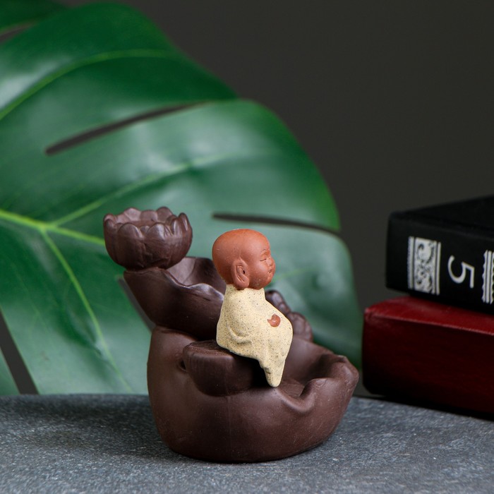 Подставка для благовоний TAKE IT EASY «Будда созерцание», набор благовоний конусы, стелющийся дым, 12×8×8 см