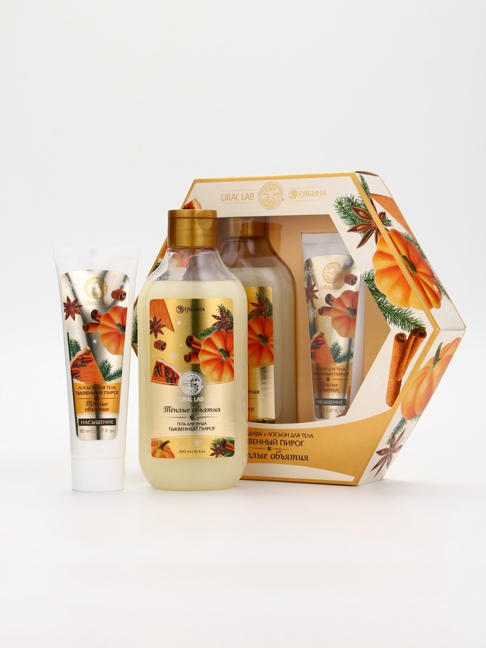 Подарочный набор новогодний «Тёплые объятия», гель для душа 300 мл и лосьон для тела 85 мл, URAL LAB