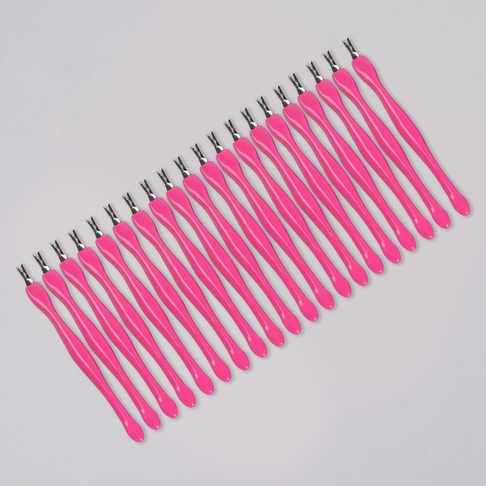 Триммер - пушер для кутикулы, 11 см, набор 20 шт., цвет розовый