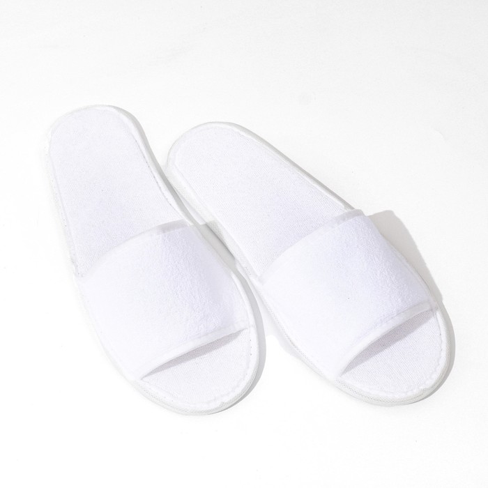 Тапочки махровая ткань, поролон 3 мм, картон 43 размер (индивидуальная упаковка)