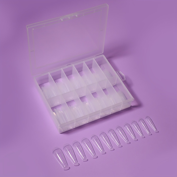 Верхние формы для наращивания, набор 120 шт., форма балерина, прозрачные