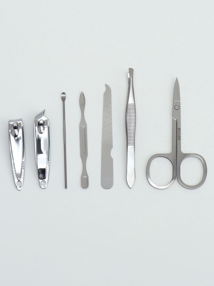 Набор маникюрный «Цветочная рапсодия», 7 предметов, в футляре, разноцветный