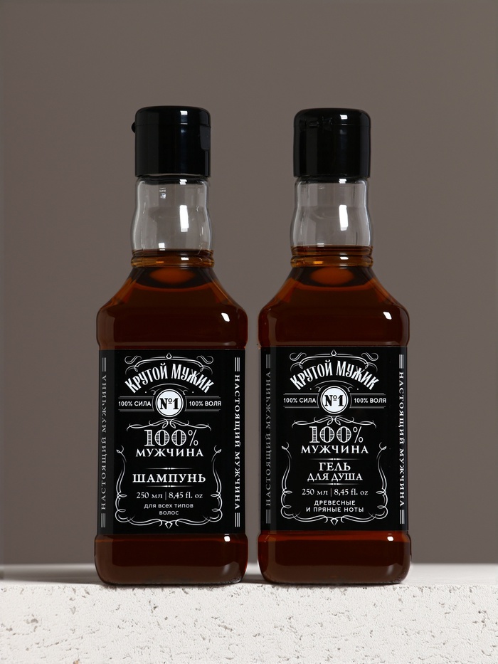 Подарочный набор ЧИСТОЕ СЧАСТЬЕ «Крутой мужик»: гель для душа и шампунь для волос, 2×250 мл