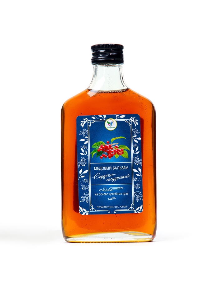 Безалкогольный алтайский медовый бальзам на травах Vitamuno «Сердечно-сосудистый», 250 мл