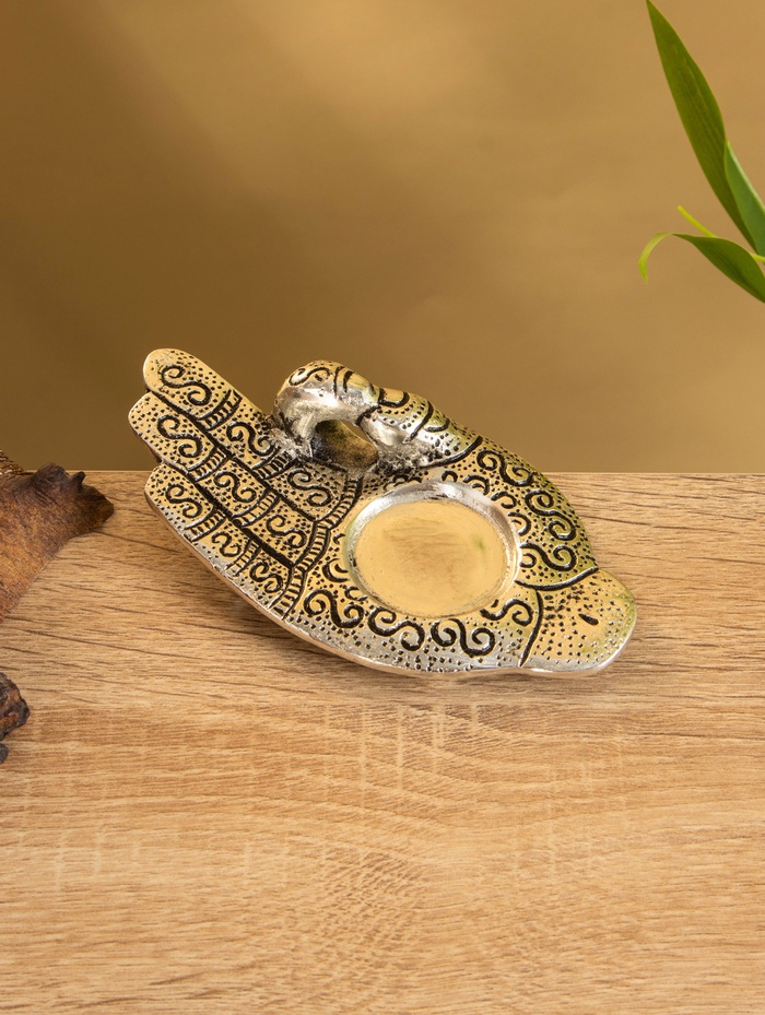 Подставка под благовония «Мудра», 14×7.5 см, алюминий