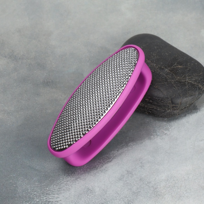 Пилка для пяток, двусторонняя, металлическая/наждачная, 8.5 см, МИКС