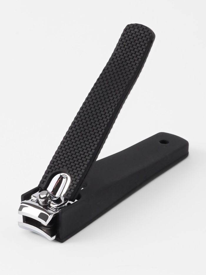 Кусачки книпсер педикюрные, силиконовая ручка, 8.2×2 см, чёрные