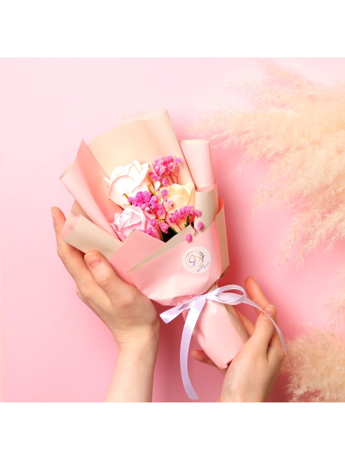 Букет мыльных роз, премиальный, 3 шт.