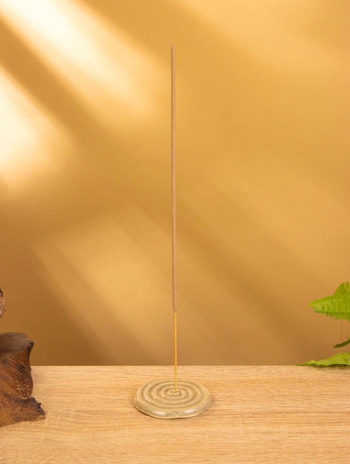 Подставка под благовония «Спираль», 6×6×0.8 см, керамика, тёмно-коричневая