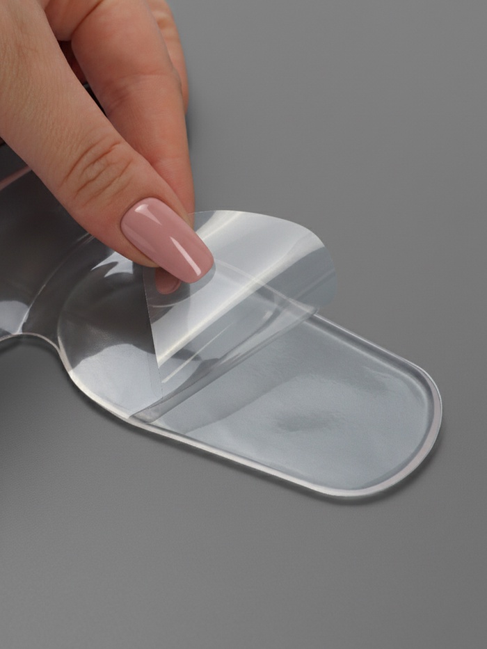 Пяткоудерживатели для обуви, с подпяточником, на клеевой основе, силиконовые, 14×8.5 см, пара, прозрачные