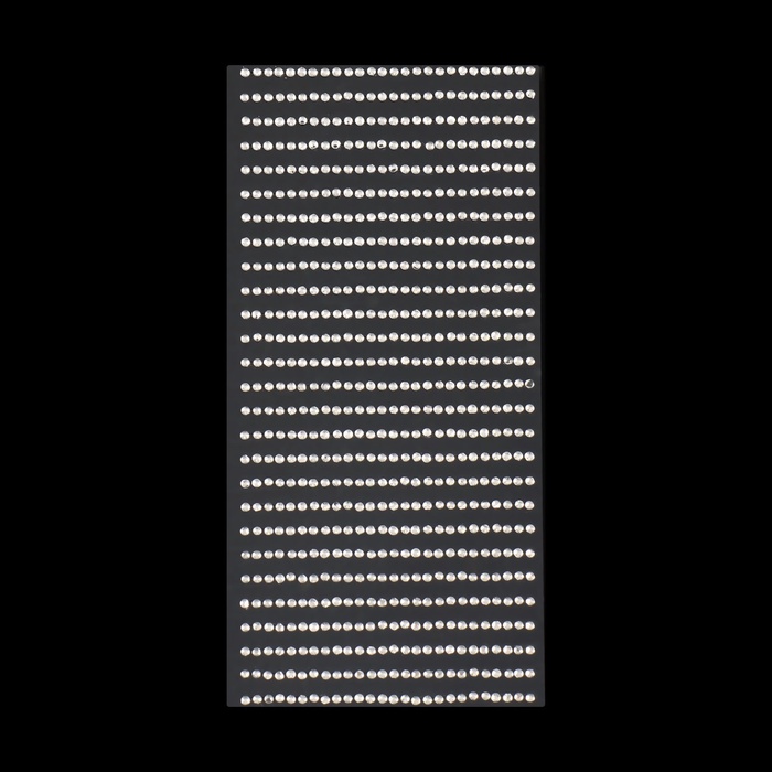 Стразы для декора, на клеевой основе, 7.5×15 см, d=2 мм, цвет серебристый