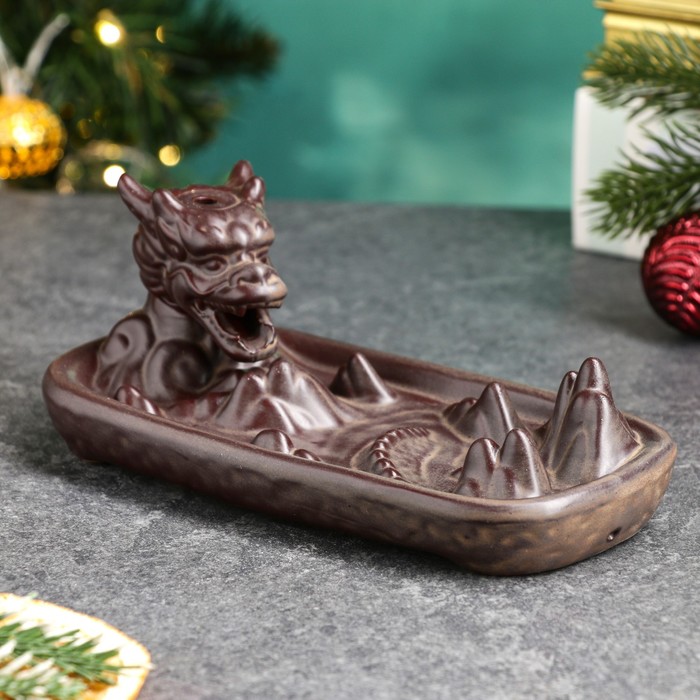 Подставка для благовоний TAKE IT EASY «Дракон в горах», набор благовоний конусы, стелющийся дым, 17×9×7 см