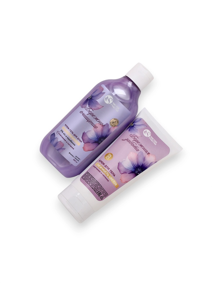 Подарочный набор «Смягчение и питание», гель для душа, 300 мл и крем для тела, 200 мл, Чистое счастье