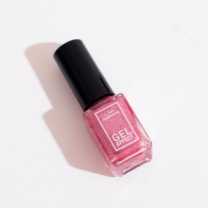 Лак для ногтей с эффектом геля Jeanmishel, тон 160, искрящийся розовый, 6 мл