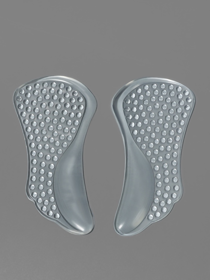 Полустельки для обуви, с супинатором, массажные, на клеевой основе, силиконовые, 12×6 см, пара, прозрачные