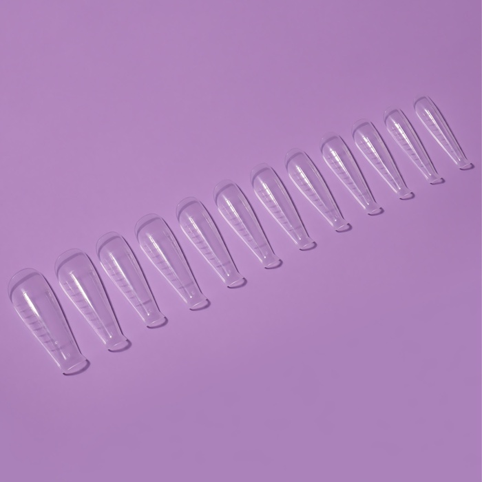 Верхние формы для наращивания, набор 120 шт., форма балерина, прозрачные
