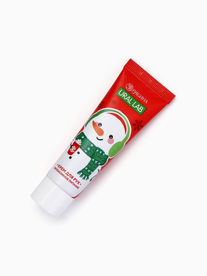 Подарочный набор в новогоднем носке «Снеговик», крем для рук, бомбочка для ванны и пилка для ногтей, URAL LAB