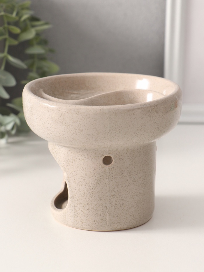 Аромалампа для эфирных масел «Меридиан», керамика, белый песок, 11.5×11.5×10 см