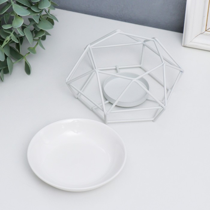 Аромалампа для эфирных масел «Геометрия», белый, 8×12×12 см