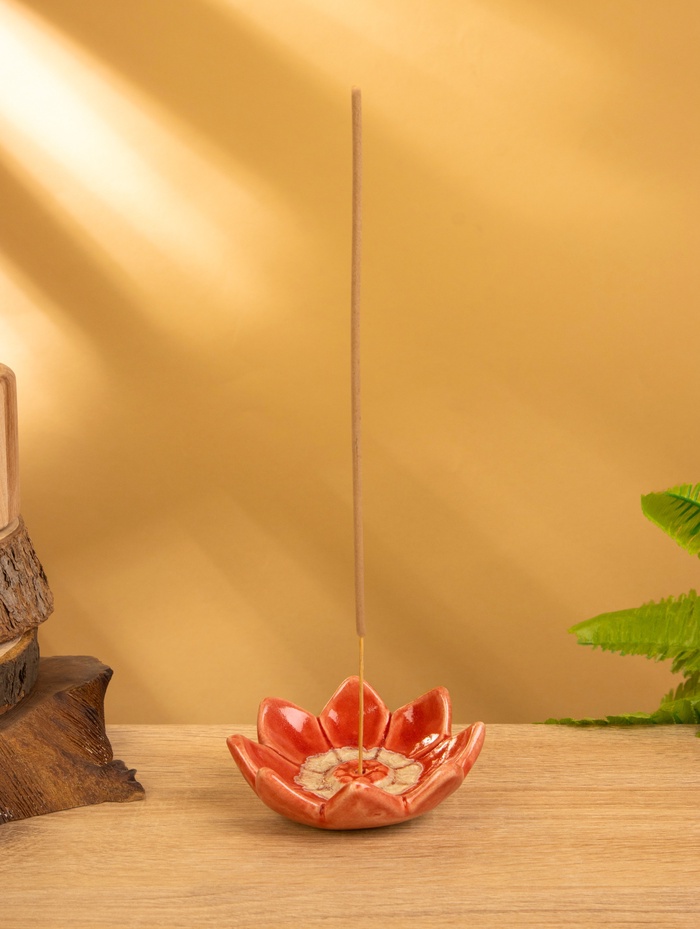 Подставка под благовония «Цветок лотоса», 9.5×9.5×3 см, керамика, МИКС