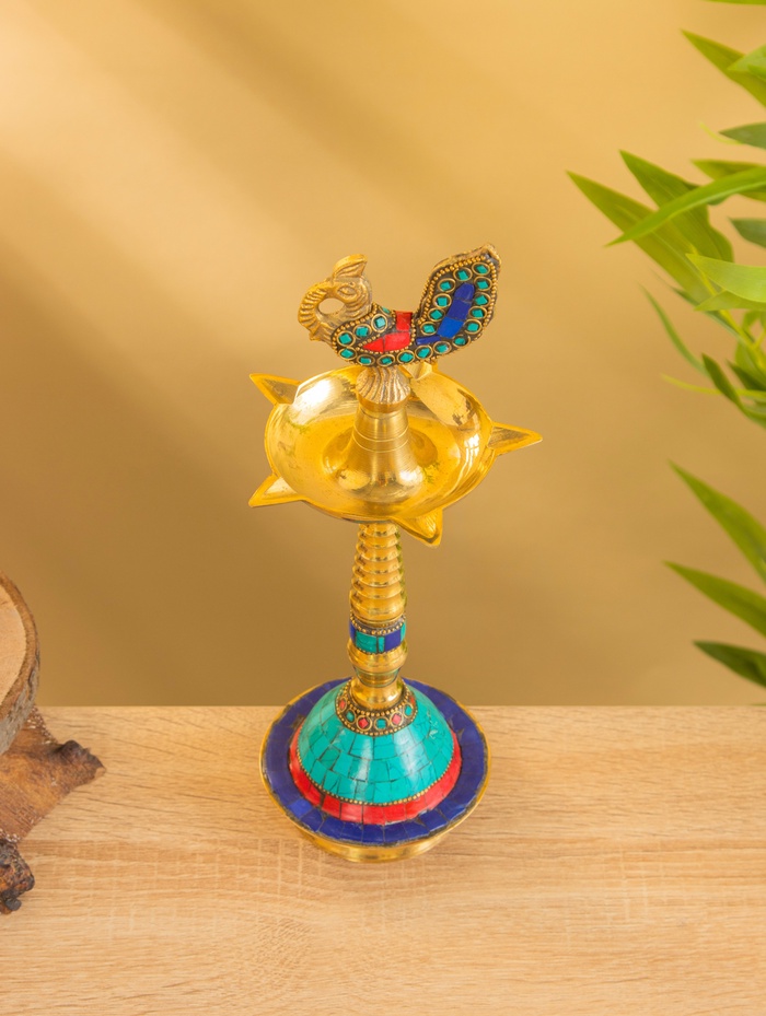 Подставка под благовония «Павлин», 11×11×29.5 см, латунь