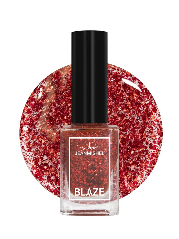 Лак для ногтей Jeanmishel, тон 402 блёстки красные, 12 мл