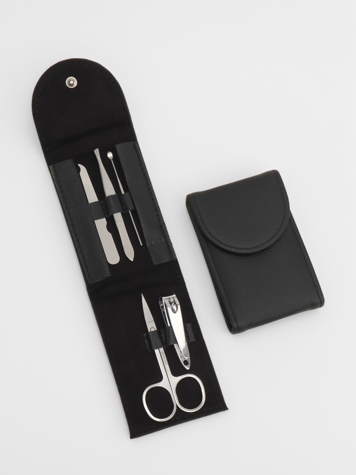 Набор маникюрный, 5 предметов, в чехле, чёрный