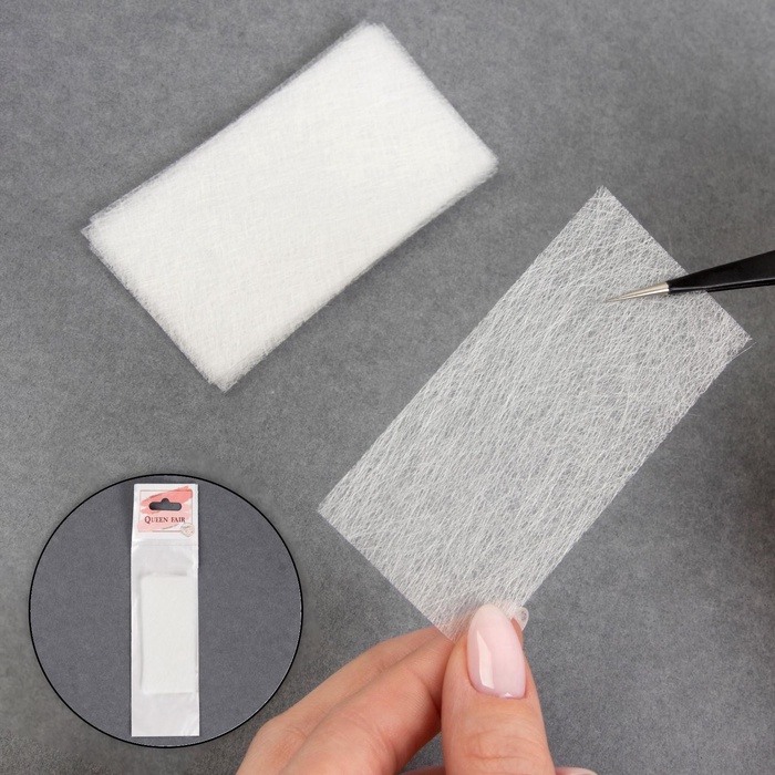 Шелк стекловолокно для наращивания ногтей, 8×4 см, 10 листов, белое