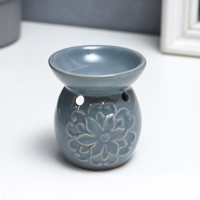 Аромалампа для эфирных масел «Цветок и завитки», керамика, 7.5×7×7 см, МИКС