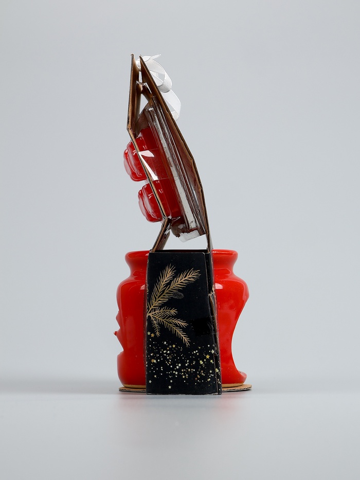 УЦЕНКА Набор: Аромалампа для эфирных масел, мелтсы из воска ароматические «Ёлочка», красная, 7.5×7.5×8 см