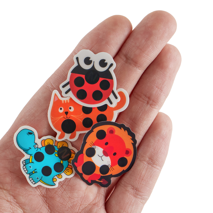 Детский термометр-наклейка налобный, градусник для новорожденных «Милые зверушки», до 40°, набор 4 шт.