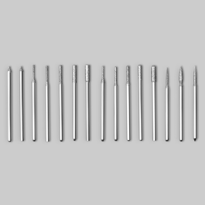 Фрезы алмазные для маникюра в пластиковом органайзере, 30 шт.