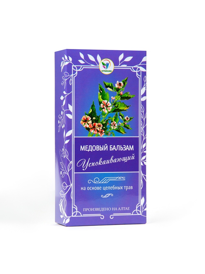 Безалкогольный алтайский медовый бальзам на травах Vitamuno «Успокаивающий», 250 мл
