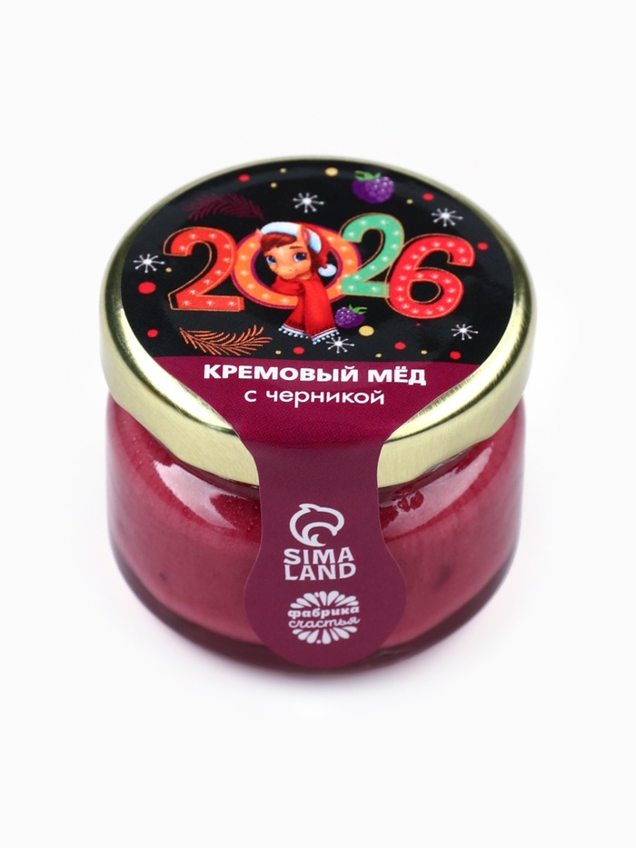 Мёд кремовый «Новый год 2026», с черникой, 30 г