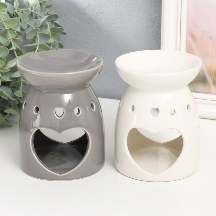 Аромалампа для эфирных масел «Сердце. Любовь», керамика, 9.8×9.8×12.8 см, МИКС