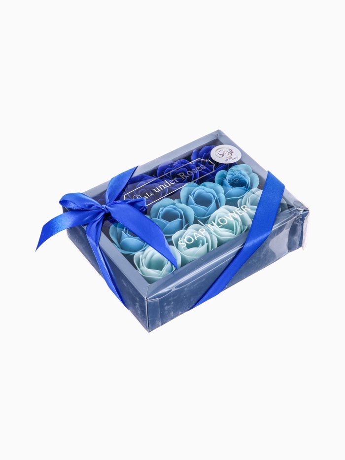 УЦЕНКА Набор роз в картонной коробке 12 штук, синего оттенка