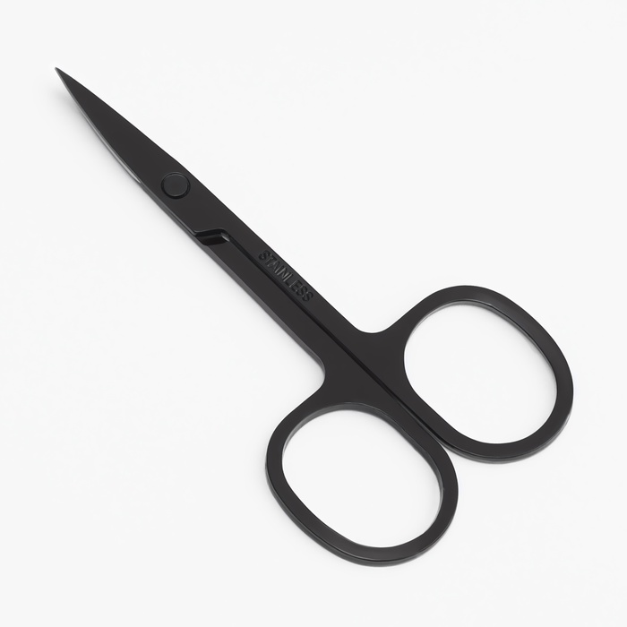 Ножницы маникюрные, узкие, загнутые, 8.8 см, чёрные