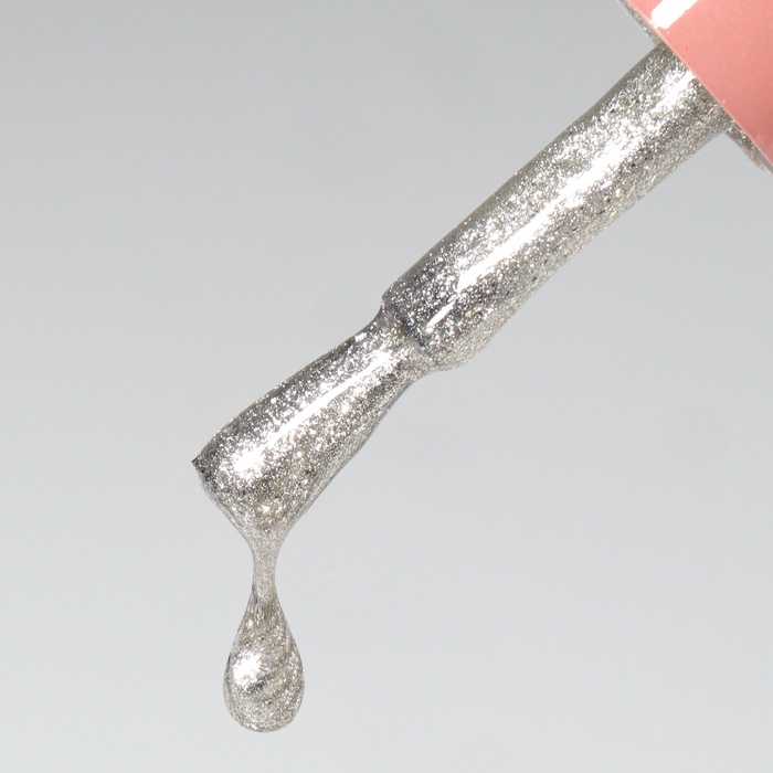 Гель лак для ногтей, жидкая фольга, трехфазный, 10 мл, LED/UV, серебристый (65)